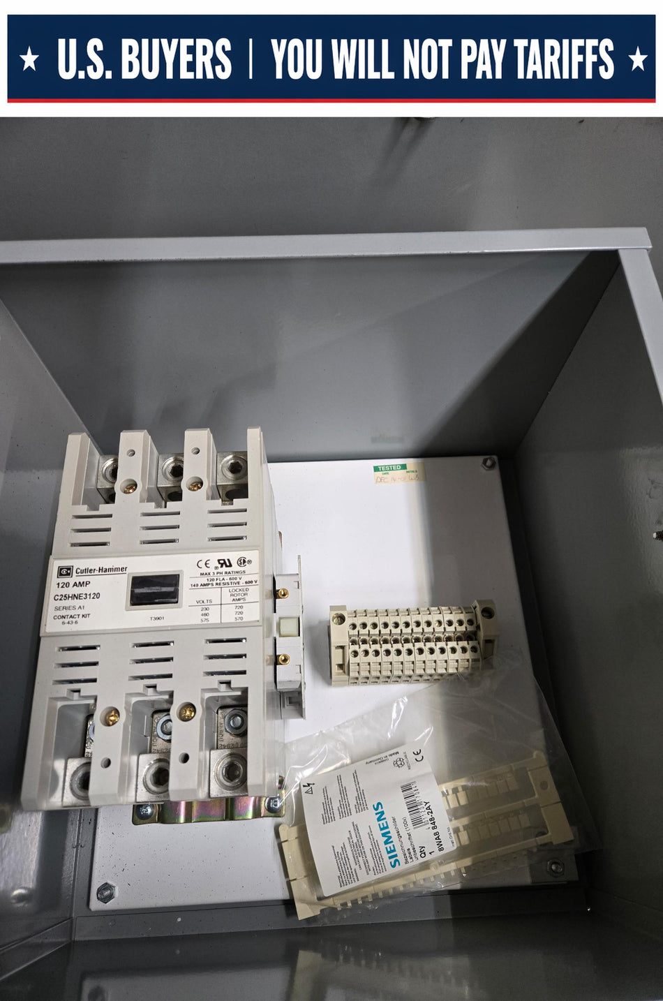 Cutler Hammer Series A1 Contactor 120 Amp, 3PH, 600V, 120VCOIL, C25HNE3120 in Dandy NEMA 3 Enclosure