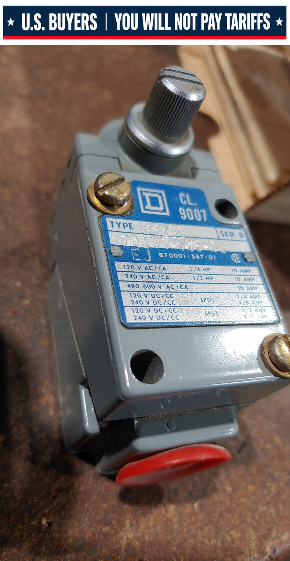 SQUARE D 9007-B52B2 HEAVY DUTY LIMIT SWITCH