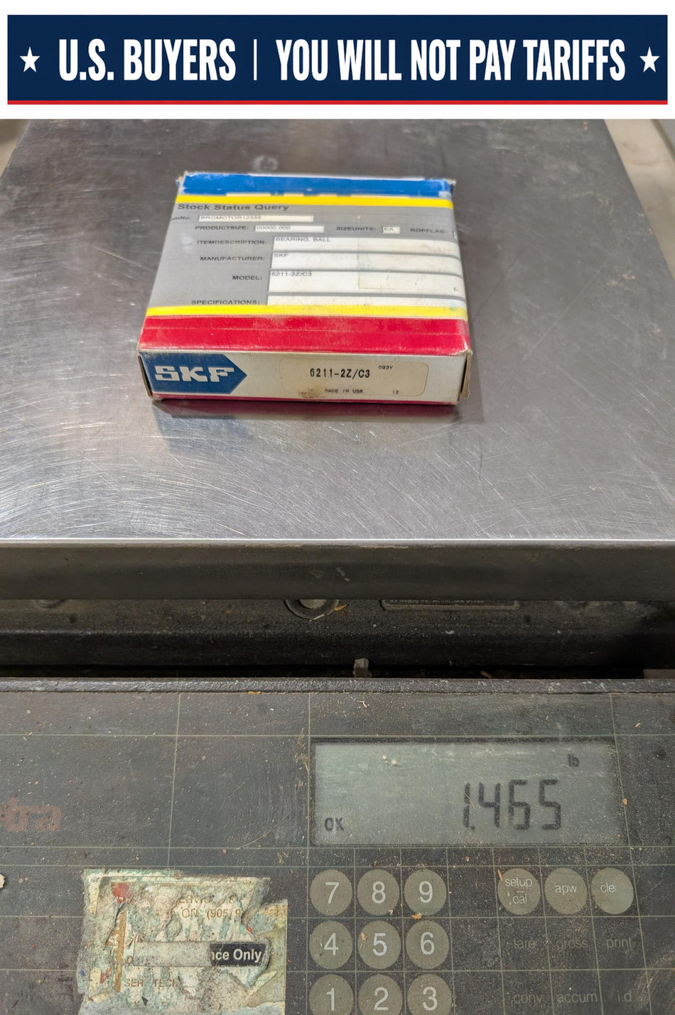 SKF Radial Deep Groove Ball Bearing - 6211-2Z/C3 - NEW