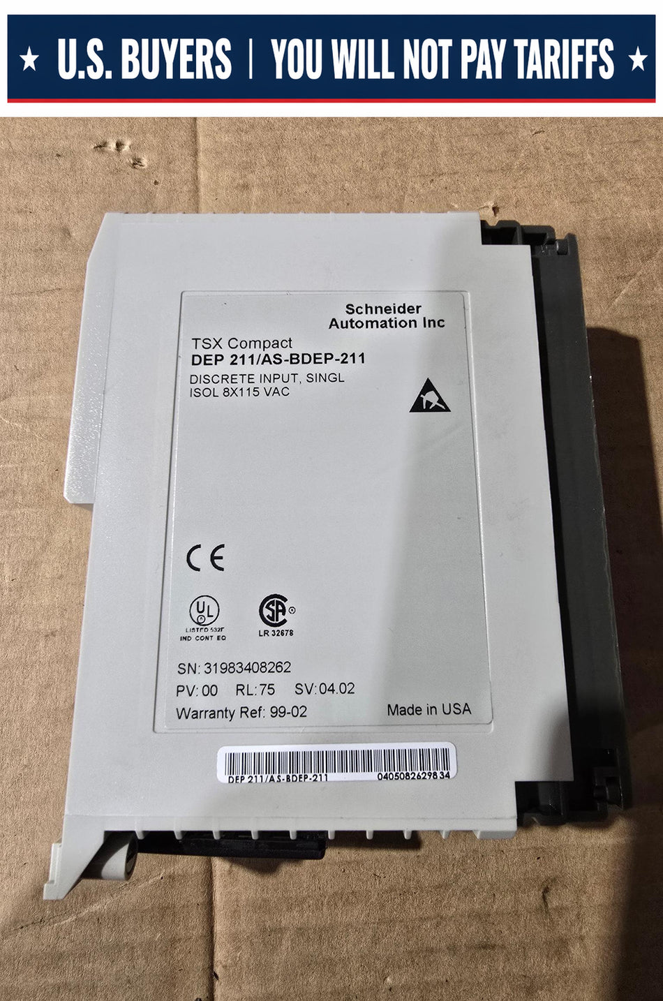 SCHNEIDER ELECTRIC MODICON DEP211/AS-BDEP-211 I/O MODULE 8X115 VAC (USED)
