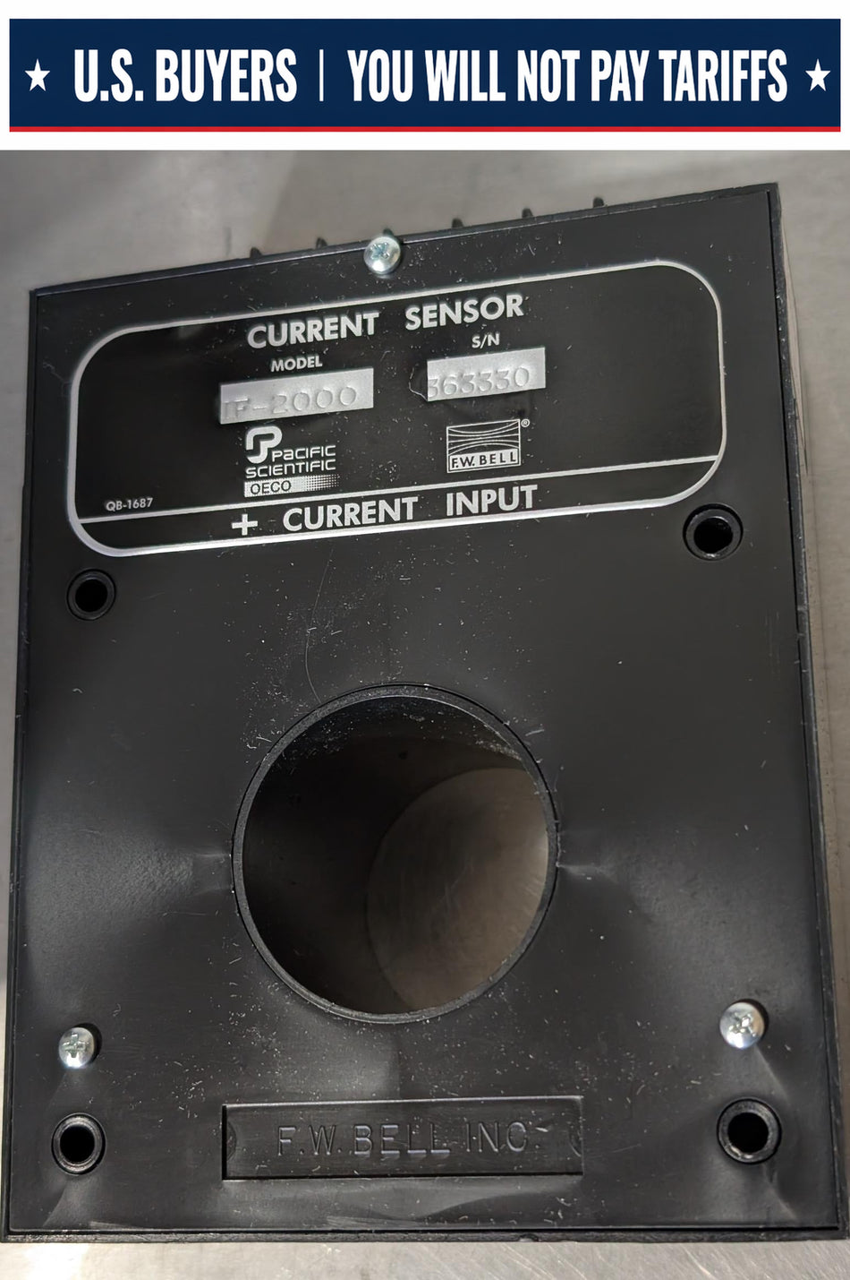 FW Bell IF-2000 Current Sensor - 1000A RMS - Robicon P/N A1A085169