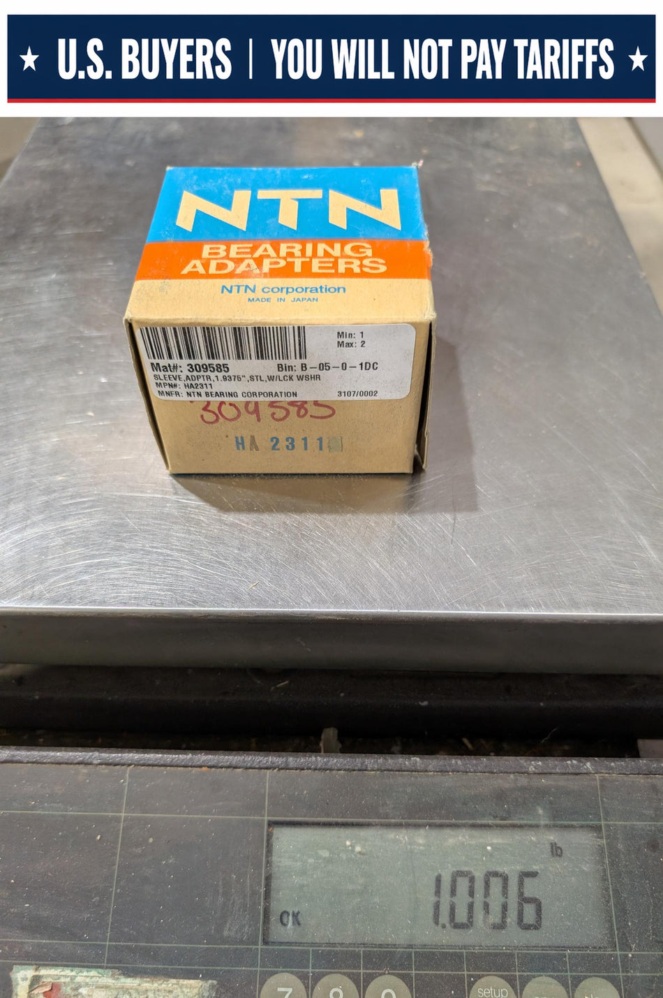 NTN Sleeve Adapter - HA2311 - NEW