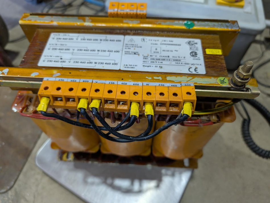 5 KVA C.E.S.p.A. 3 PH Dry Type Transformer - 600/460/230v to 200v - OTT0500800045