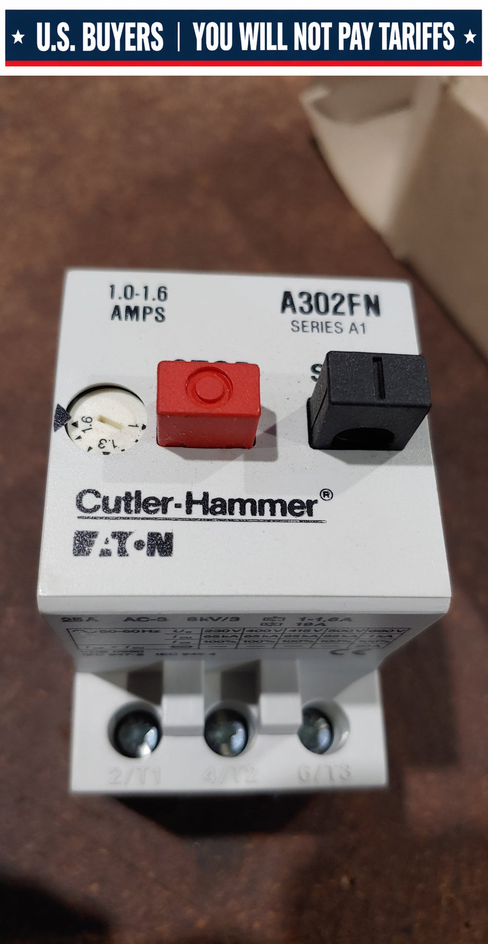 Cutler Hammer A302-FN Starter Motor Protector 1-1.6 Amp