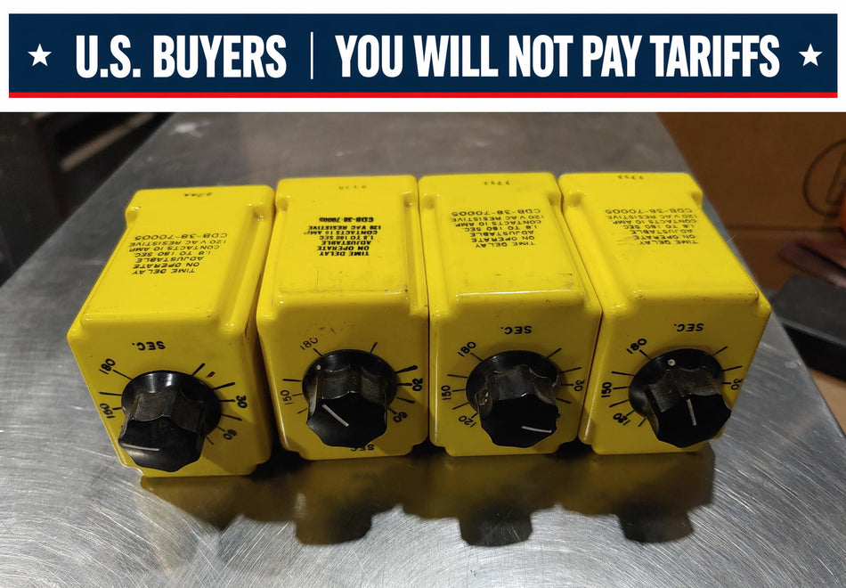 Qty:4 POTTER & BRUMFIELD CDB-38-70005 TIME DELAY RELAY ON OPERATE 1.8-180sec (Used)
