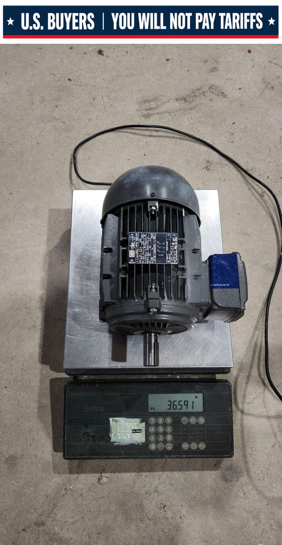 Weg Electric motor - ME00250290S - 2HP- 575 - 3600 RPM - FR AL90S/L - TEFC