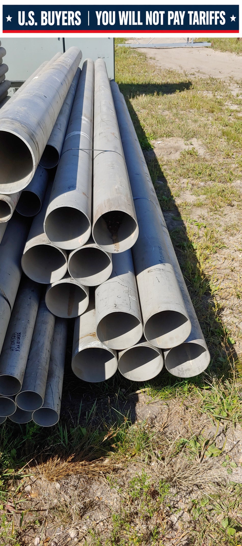 New 6" Schedule 10 Stainless Steel 304L Pipe in 20 ft lengths