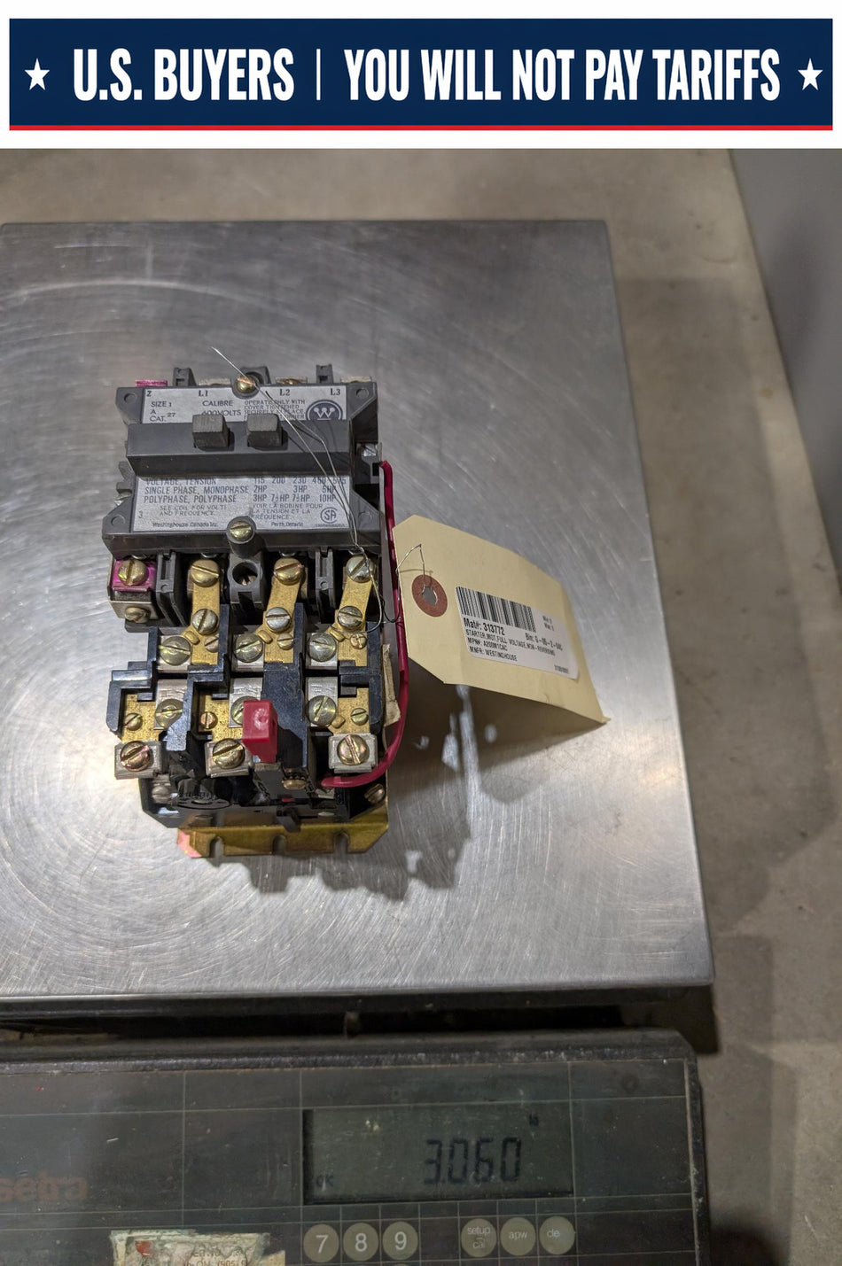 Westinghouse Motor Control Contactor - Size 1 - 27 AMPS - 600V - 10 HP Rating - 276A144G01 - A200M1CAC