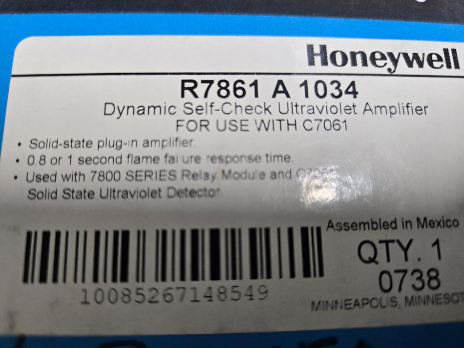 HONEYWELL Flame Amplifier R7861A1034 , Dynamic SELF Check