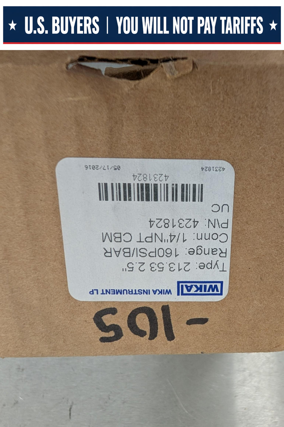WIKA Gauge- Type 213 53 2.5" - 4231824 - 1/4 Inch NPT - 160 PSI