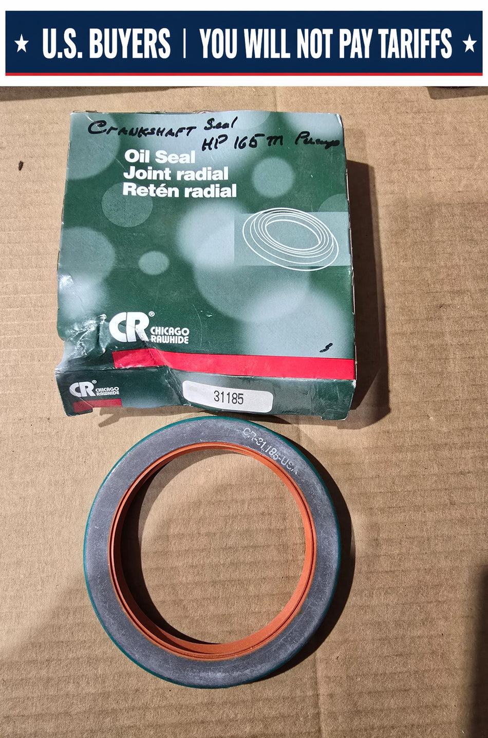 CR Seals  31185 Double Lip Oil Seal - Solid, 3.125 in Shaft Dia., 4.125 in OD, 0.438 in Overall Width