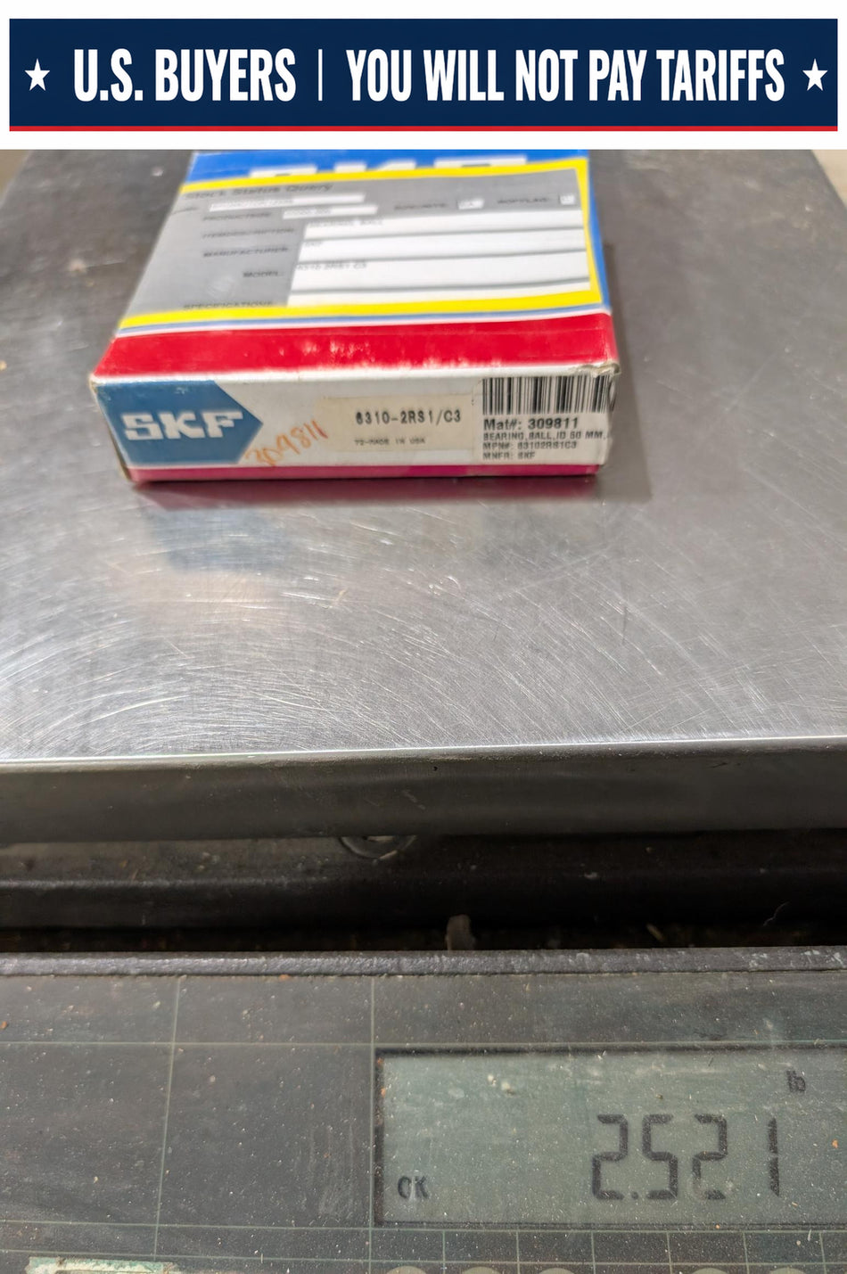 SKF Radial Deep Groove Ball Bearing - 6310 2RS1 C3 - NEW