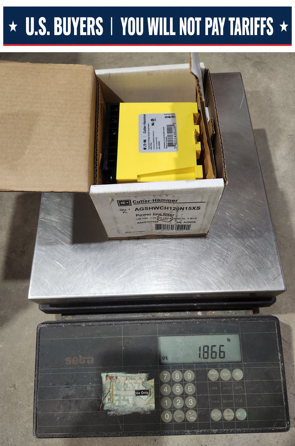 Eaton-Cutler Hammer Transient Voltage Surge Suppressor - AGSHWCH120N15XS