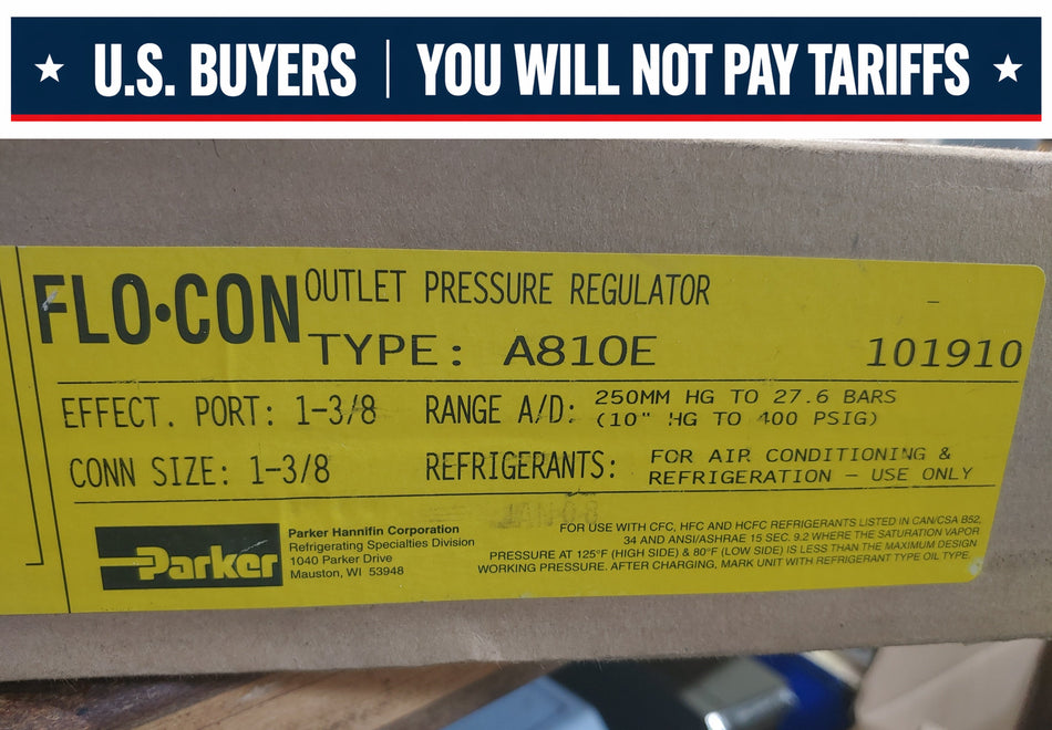 Parker A810E-1 3/8 X1 3/8 Outlet Pressure Regulator FLOCON 101910