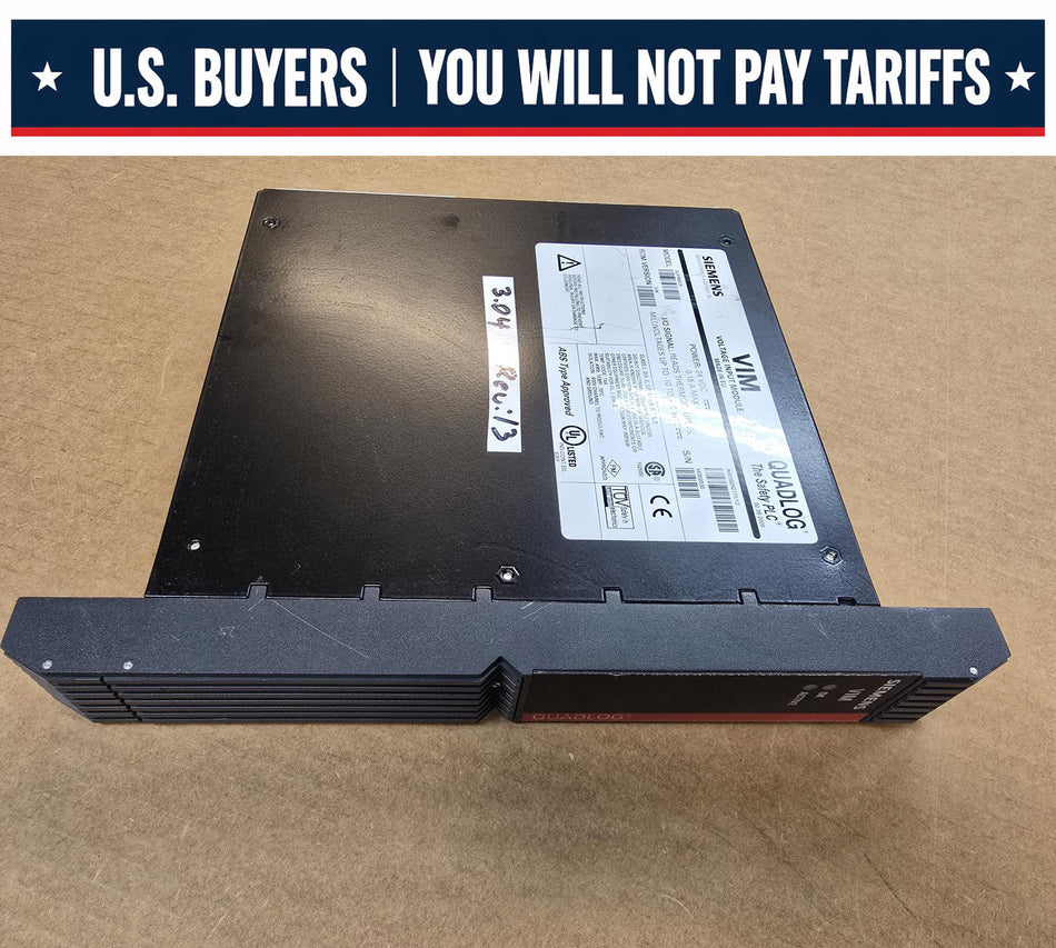 SIEMENS QLVIMBCN QUADLOG,ROM: 3.04, REV: 13, VIM VOLTAGE INPUT MODULE, P/N: A5E00282171/13 (Used)