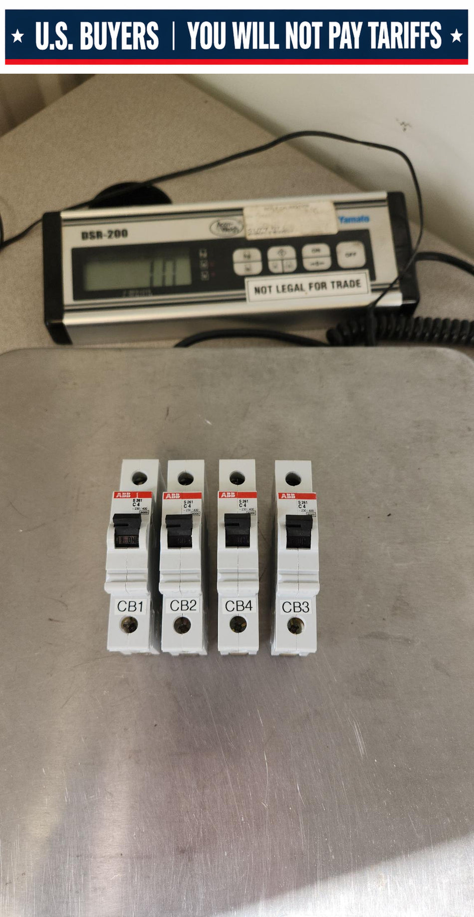 LOT 0F 4 - ABB S261 C-4 CIRCUIT BREAKER 1 POLE 4A