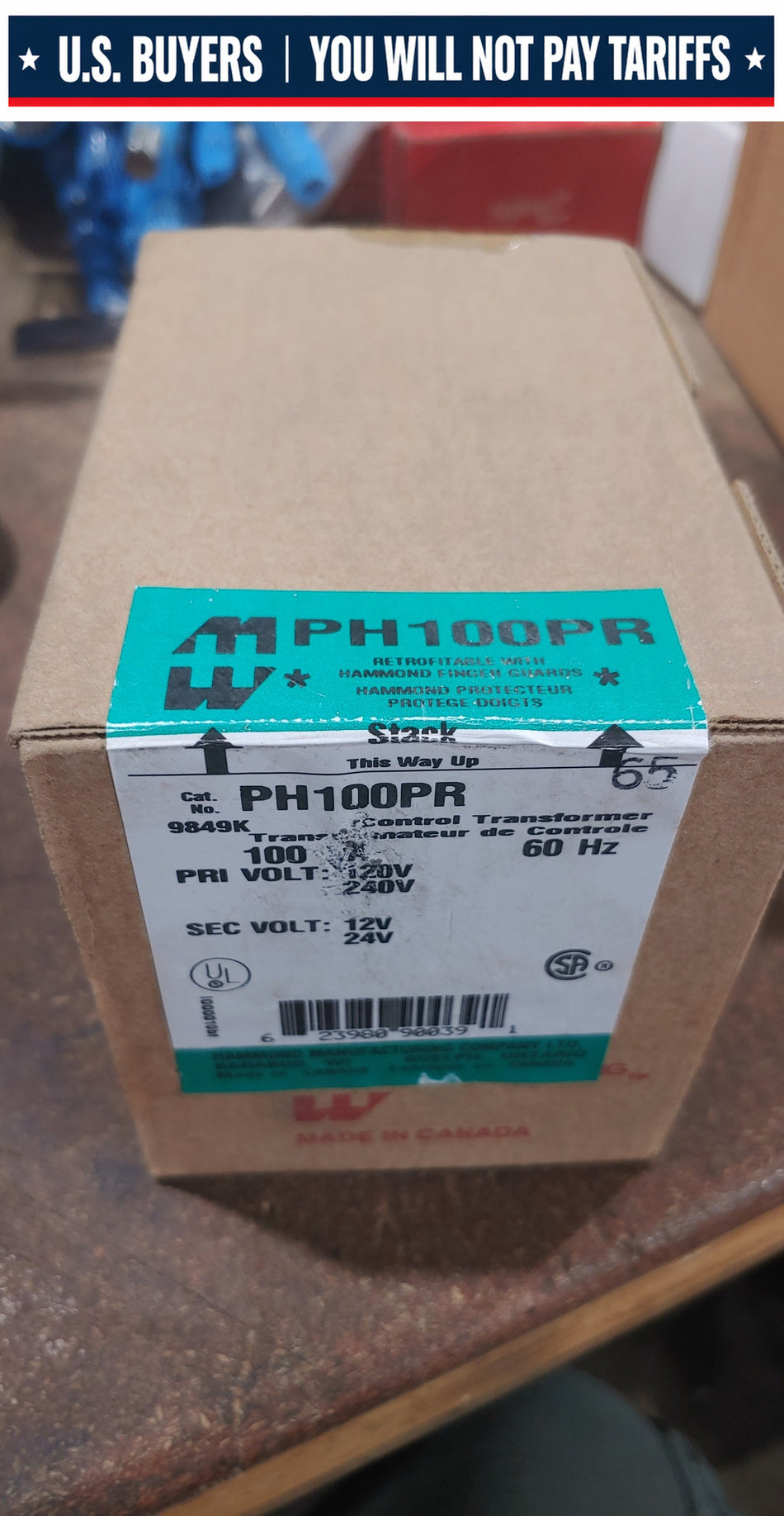 HAMMOND PH100PR 100VA CONTROL TRANSFORMER PRI:120/240V SEC:12V/24V 60Hz