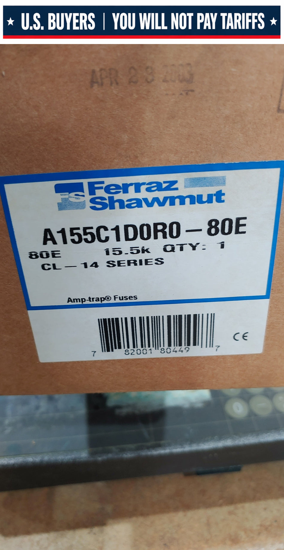 MERSEN A155C1D0R0-80E 15.5kV Ferraz Shawmut Fuse, Medium Volt