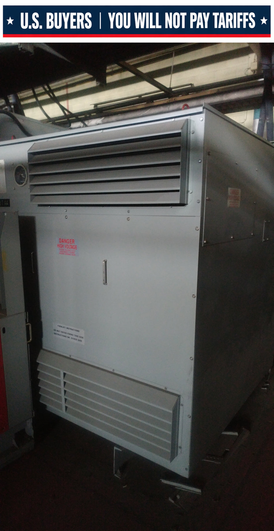 Hammond Transformer 1250 KVA HV 4160V to LV 600Y/346V, P/N 154845