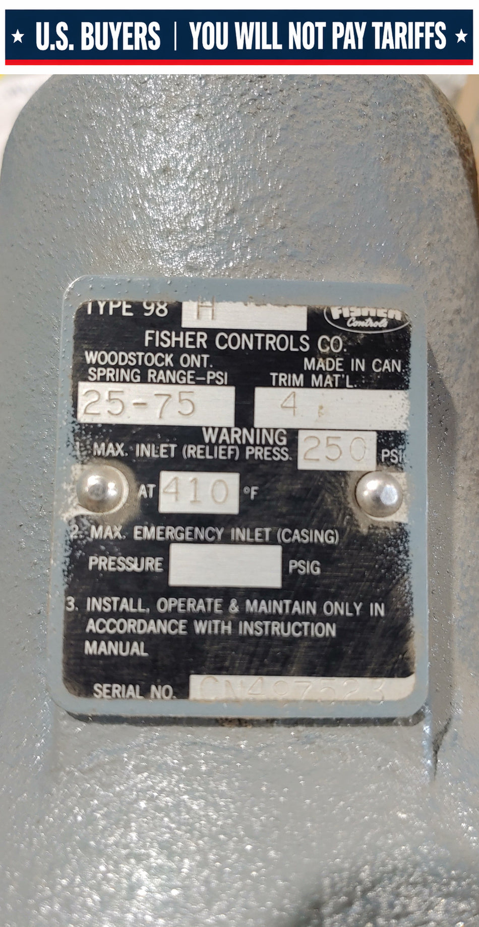 Emerson Fisher 98H Relief Valve