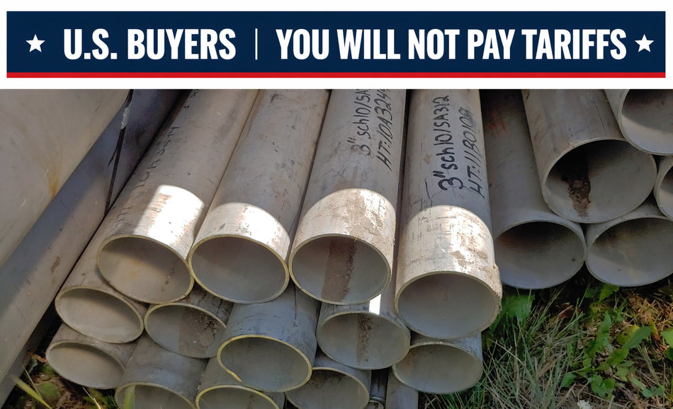 New 3" Schedule 10 Stainless Steel 304L Pipe in 20 ft lengths