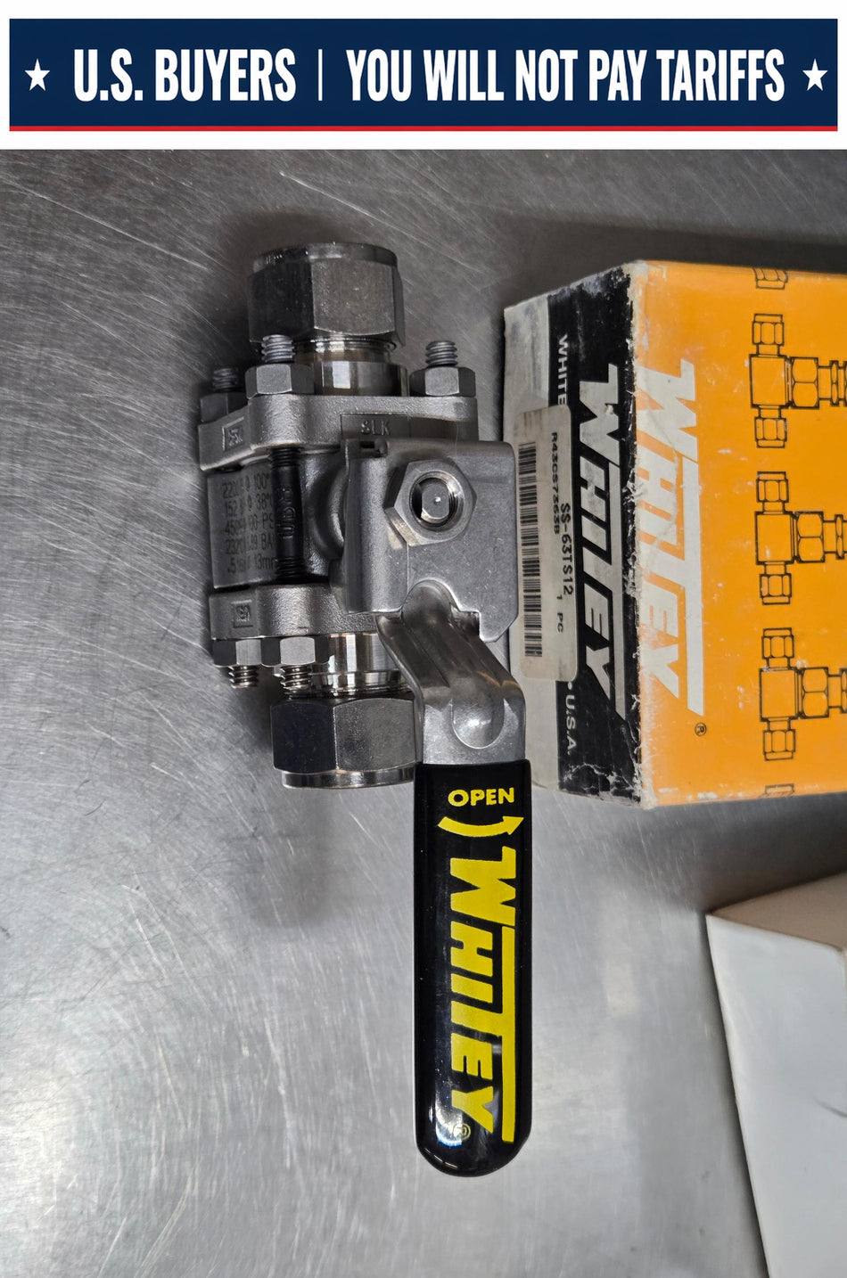 Valve - Whitey - SS-63TS12 - 2200PSI, 3/4 in Stainless Steel Ball Valve