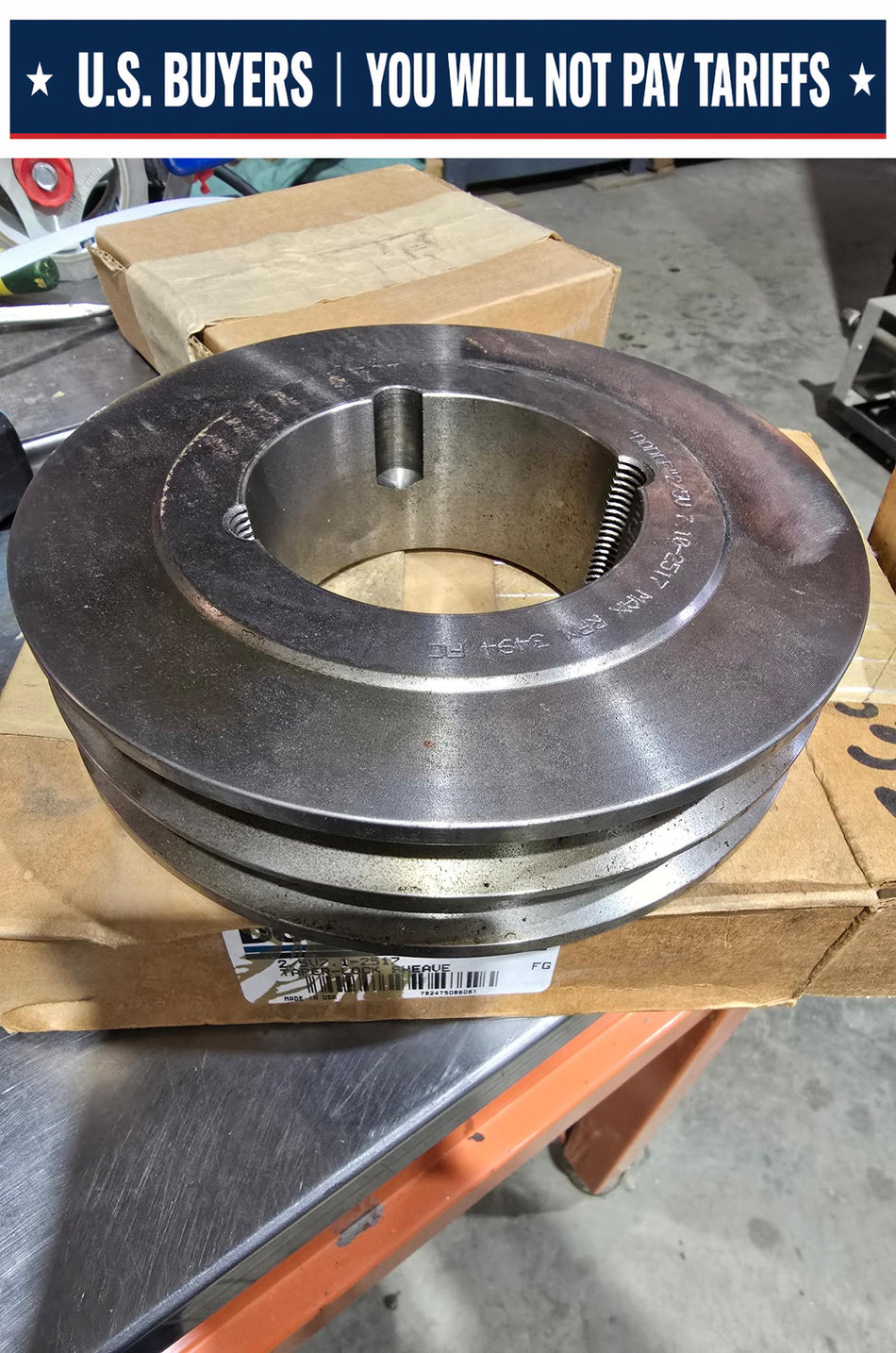 Dodge 2-5V7.1-2517 SHEAVE 111132 Bushing Bore V-Belt Pulley - 5V Belt Section, 2 Groove, 7 in Pitch Dia., 7.10 in O.D., Taper Lock Bushed, 2517 Series Bushing, Cast Iron Material