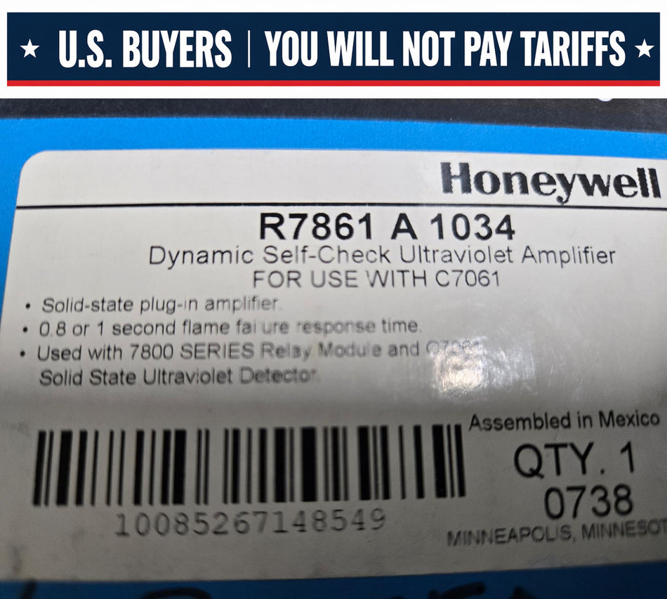 HONEYWELL Flame Amplifier R7861A1034 , Dynamic SELF Check