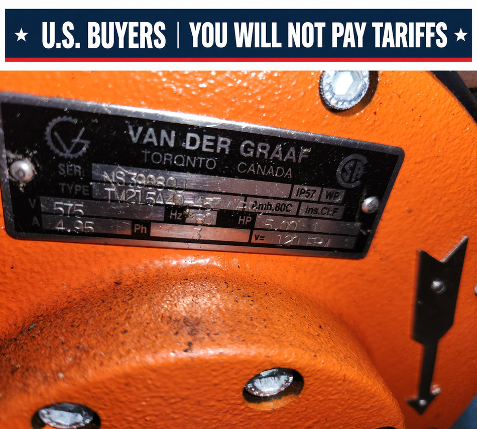 Van Der Graaf Drum Motor (Powered Conveyor Head Pulley) - 5.00 HP - 575v - 3 PH - TM215A40 -45ZV / RBCW