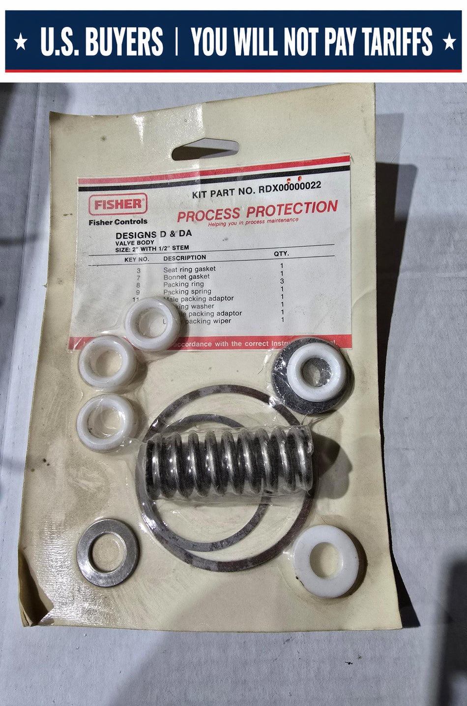 Fisher RDX00000022 Repair Kit 2" with  1/2" stem (NEW HAS CORROSION ON METAL RING)