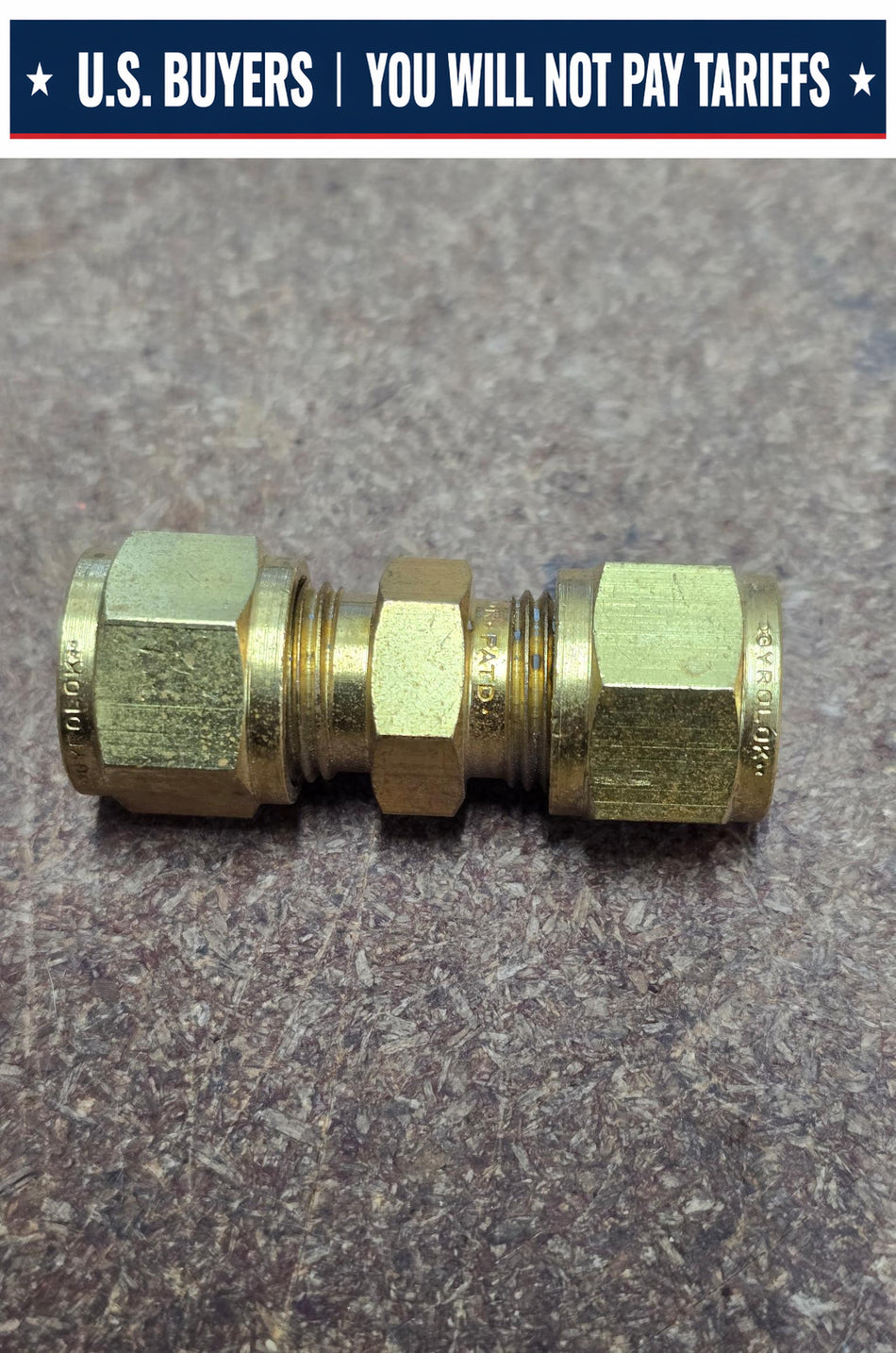 Hoke Gyrolok 6UBR 3/8 Tube Fitting Union Brass
