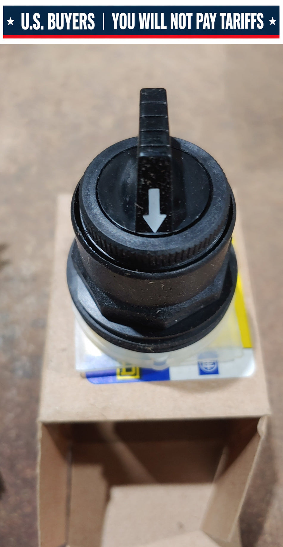 Square D Selector switch head, Harmony 9001SK, plastic, standard handle, black, 30mm, 3 positions, Cam C, stay put