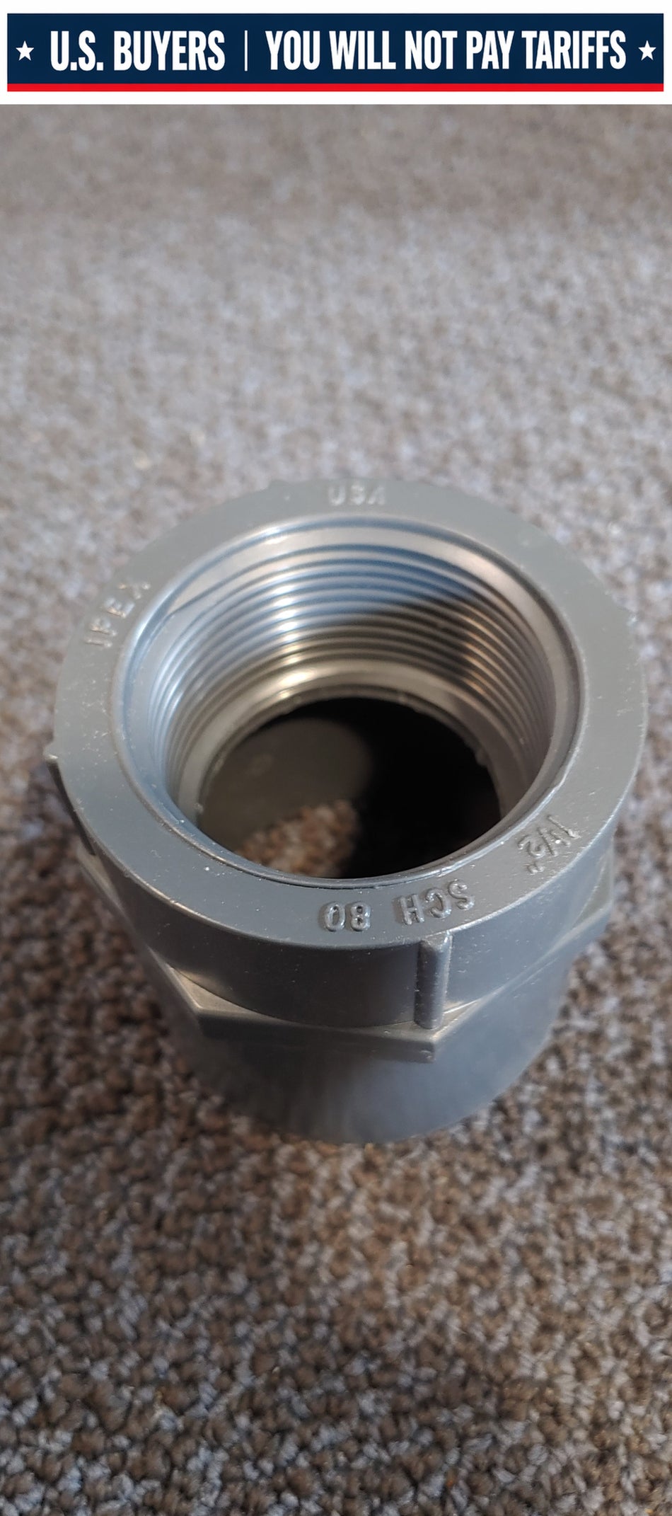 IPEX 1-1/2" Slip x 1-1/2" Threaded Female Adapter Sch:80 PVC-I - QTY 6 PACK