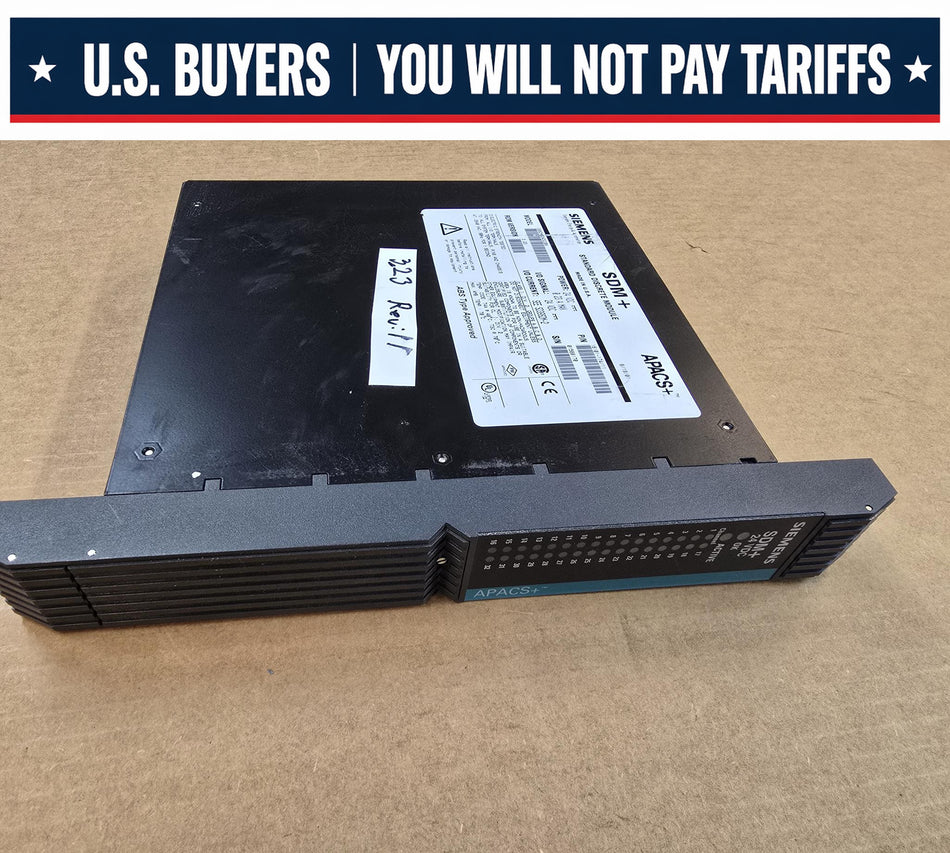 SIEMENS 39SDM024DCCBN APACS+, ROM:3.23, REV:11, SDM+ STANDARD DISCRETE MODULE, 24VDC  (Used)