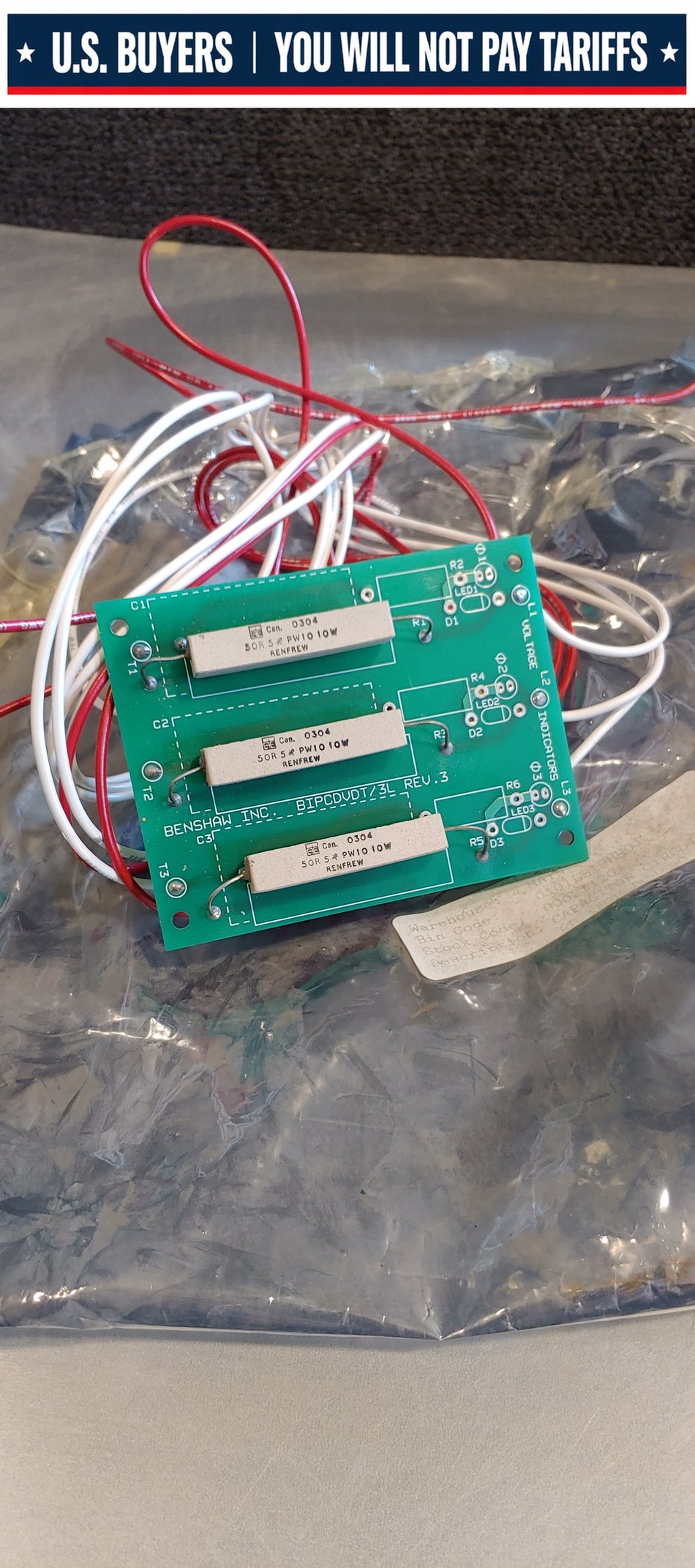 Benshaw BIPCDVDT/3L Rev.3 Snubber Board