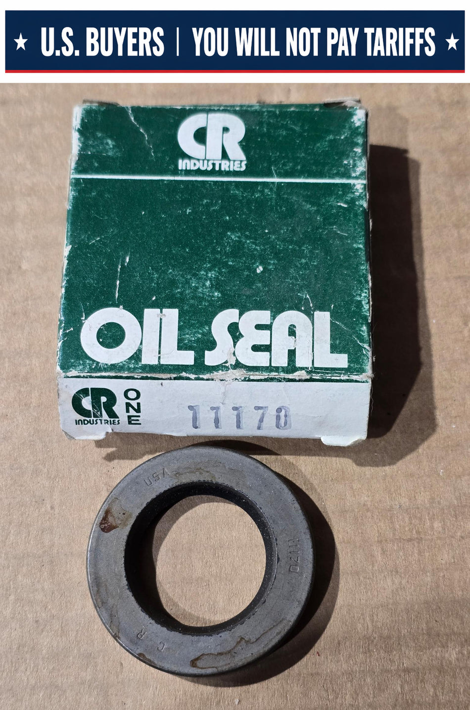 CR Seals  11170 Single Lip Oil Seal - Solid, 1.125 in Shaft Dia., 1.828 in OD, 0.250 in Overall Width