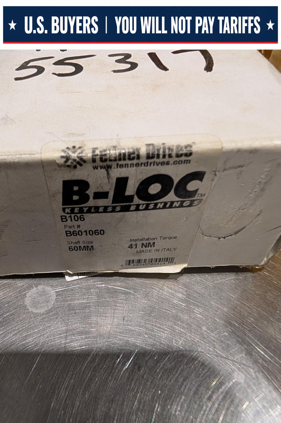 Fenner Drives B-LOC Keyless Bushing B016 - B601060 - 60 mm