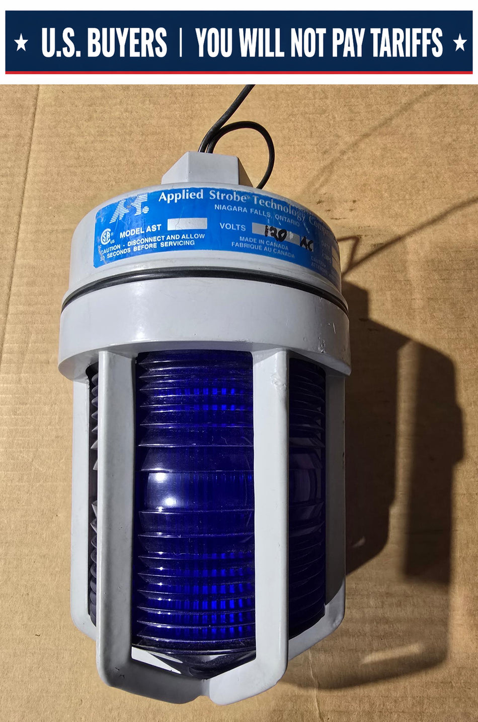 AST Pendant Mount Hazardous Area Strobe Warning Light Blue (USED)