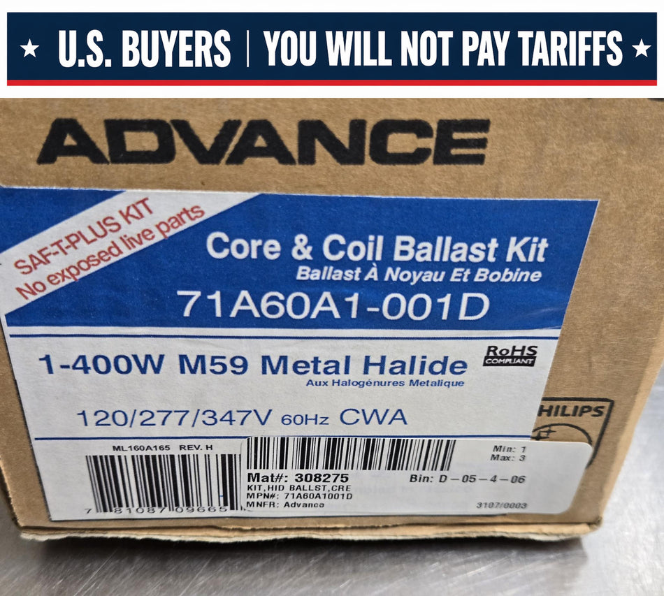 Phillips Advance 400W M59Metal Halide Ballast 71A60A1-001D