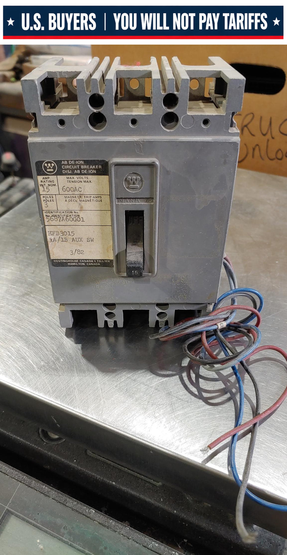 Westinghouse HFB3015 15A Breaker (used)
