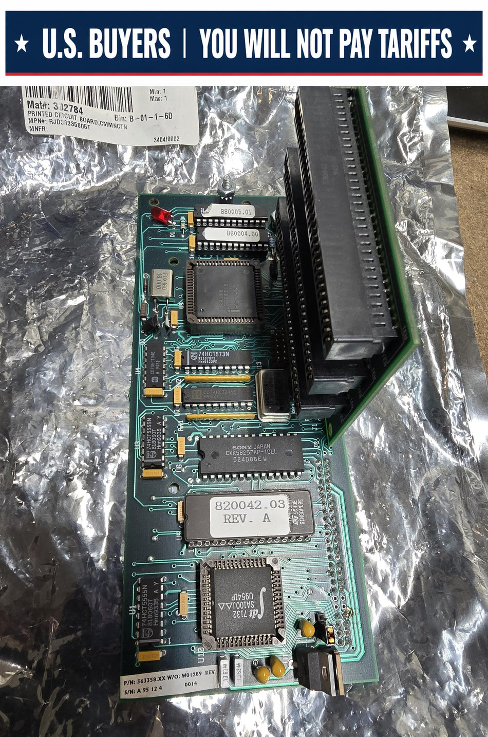 SIEMENS ROBICON COMMUNICATIONS BOARD WITH 3 SLOT BOARD, A1A363358.XX, 302874, RJD:363358.XX (USED)