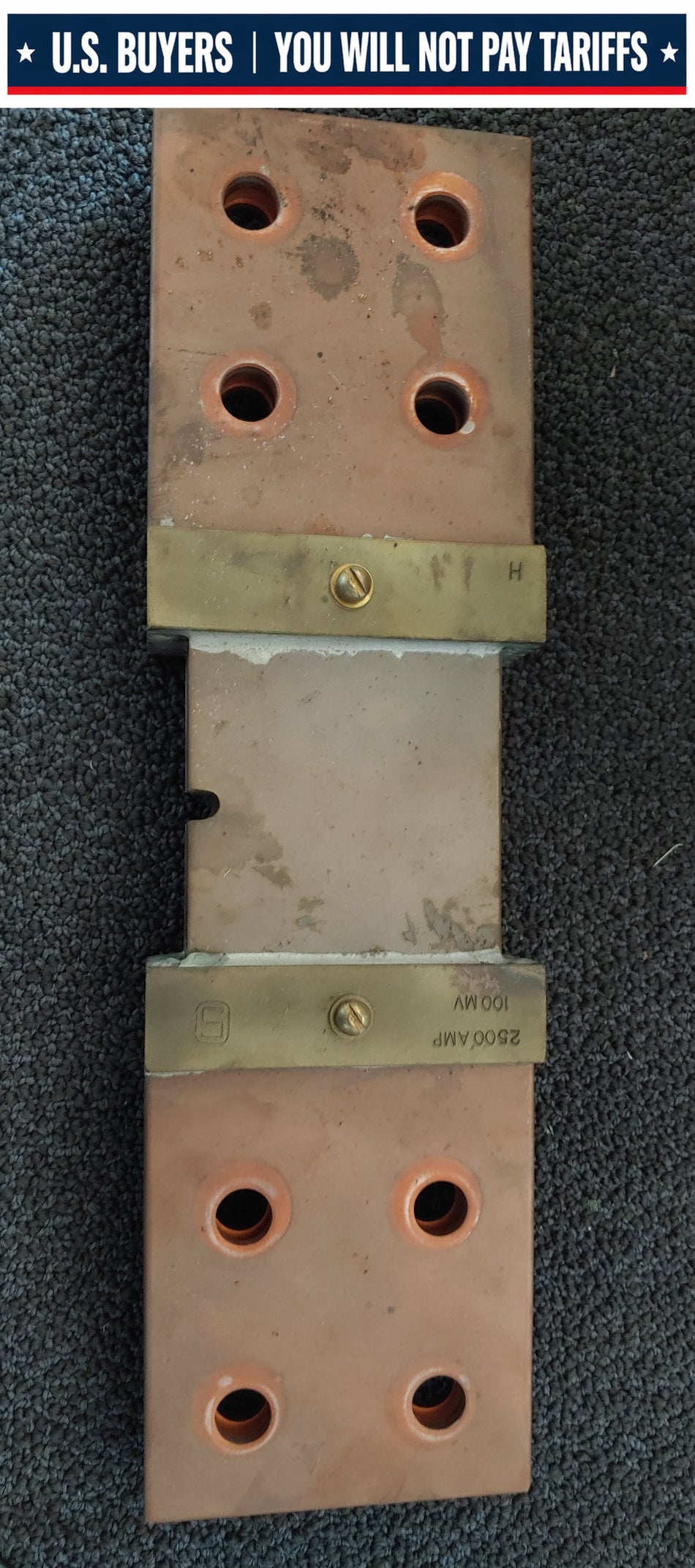 Canadian Shunt Industries Type:H 2500Amp 10Mv DC Ammeter Shunt