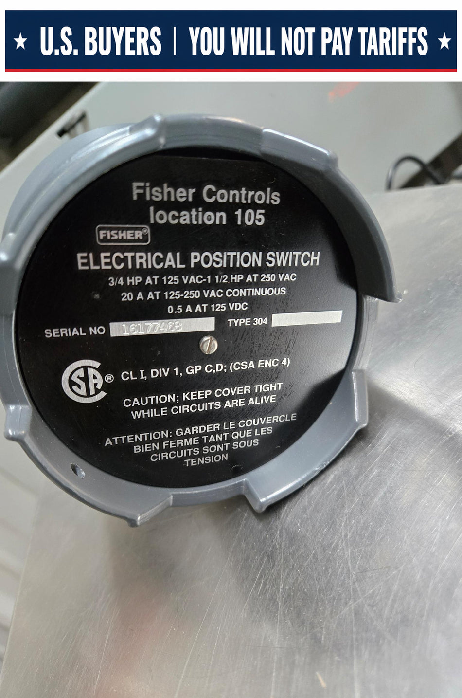 Fisher Controls Location 105 Electrical Position Switch Assembly Type 304