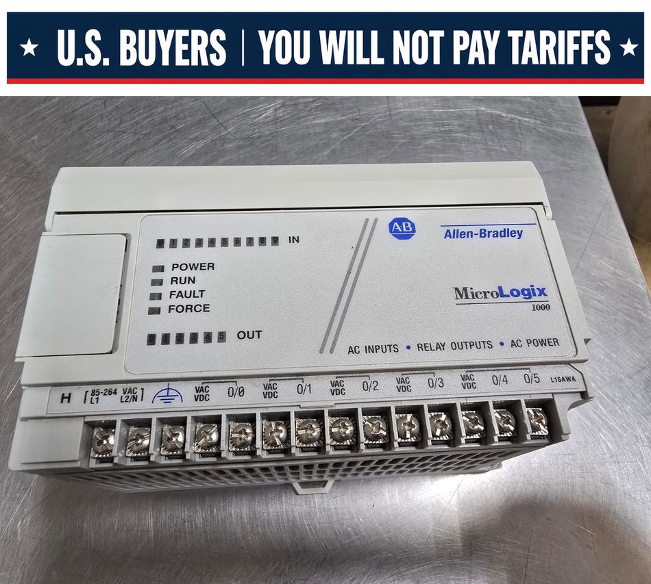 ALLEN BRADLEY 1761-L16AWA MICROLOGIX 1000 SER: E FRN: 1.0, (USED)
