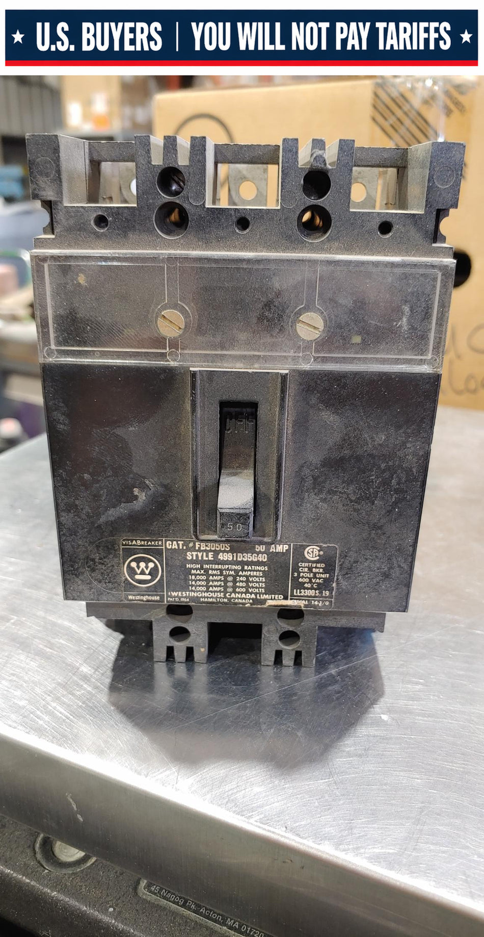 Westinghouse FB3050S 50A Breaker (used)
