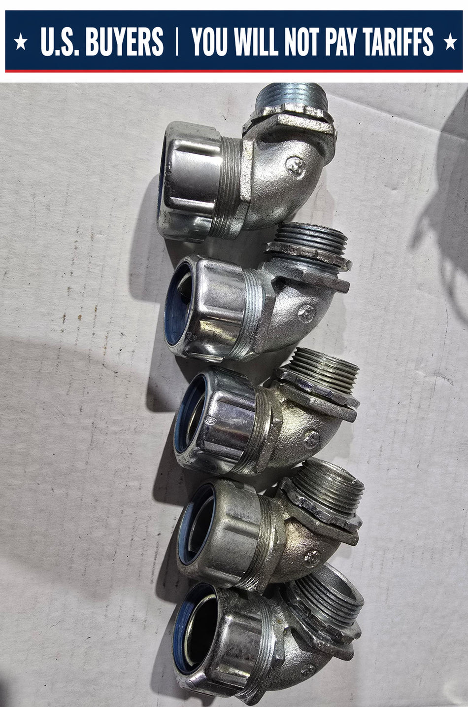 T&B - 1 Inch 90 Degree Liquid Tight Steel Connector (LOT OF 5)