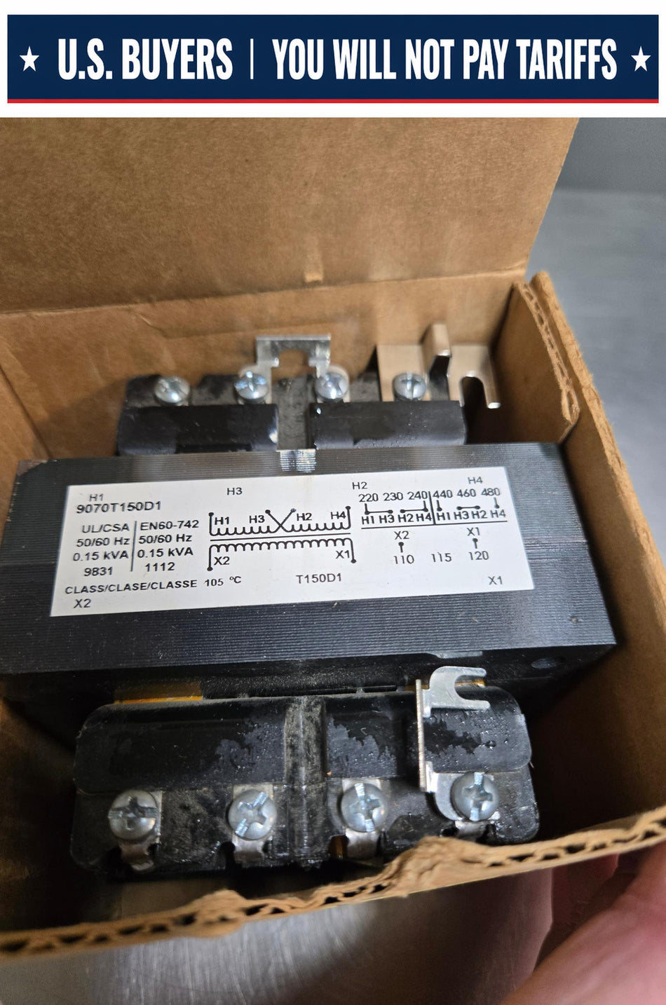 Square D 9070T150D1 CONTROL TRANSFORMER - 150 VA