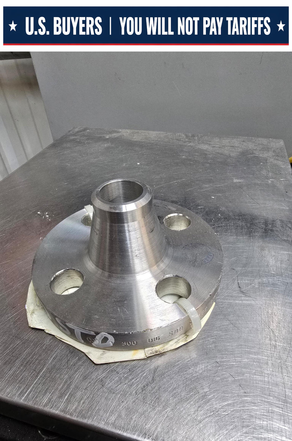 Weld Neck Flange,  1 INCH,  4 HOLE  Sch 80,  Class #300,  SS F304/304L,  B16 SA182,  A1012A