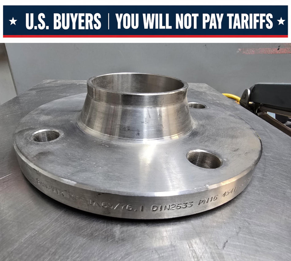 SANDVIK Weld Neck Flange MFF DN65/76.1 DIN2633 PN16 4541  2-1/2 INCH  4 HOLE  Sch 10  Stainless Steel