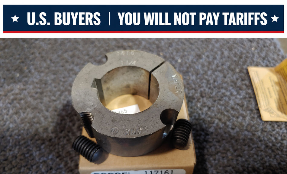 Dodge 117161 Taper-Lock Bushing - 1610 Series, 1.2500 in Bore, Finished with Keyway, 1/4 x 1/8 in Keyway, Sintered Steel